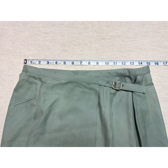 Dana B and Karen Women’s Skirt Size 10 100% Silk Green Midi Career Office Classi - Picture 2 of 4
